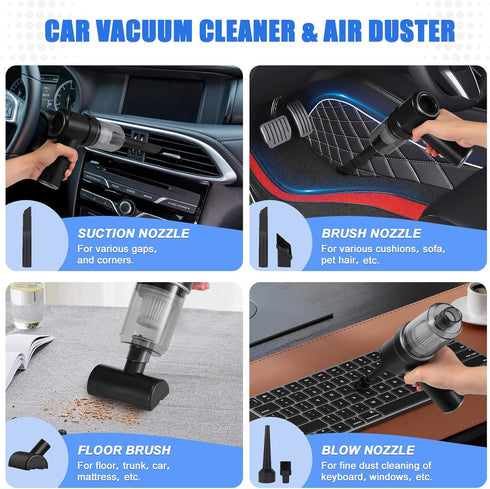 Handheld Vacuum Cordless, Mini Handheld Vacuum, Car Vacuum with LED, Electric Air Duster & Vacuum Cleaner 2 in 1 Rechargeable, Portable Vacuum Cle...