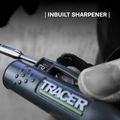 TRACER Deep Hole Construction Pencil with TRACER Site Holster. Extendable 2B Carpenter Pencil with Inbuilt Carpenter Pencil Sharpener...