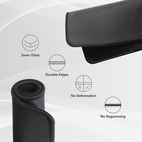 Mouse pads, 3 PCS, Black Standard Mouse Pads, Office and gaming,stitched Edges, rubber anti slip base mouse pad, dirt resistant, durable, square, ...