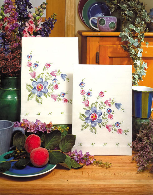 Tobin Serenade Kit-Set/2 Stamped for Embroidery Kitchen Towels, White White......