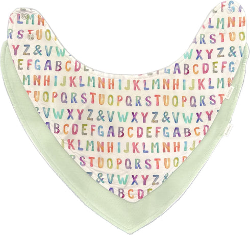 Baby Bib for Drooling and Teething with Pacifier or Teething Toy Attachment - ABC I Love You...