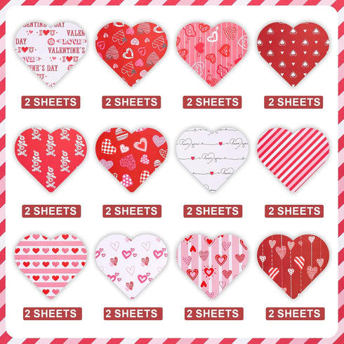 PEUTIER 24 Sheets Valentine's Day Pattern Paper, 11.8X11.8 Inch Double-Sided Love Scrapbook Paper Valentine's Day Scrapbook Paper Decorative Craft...