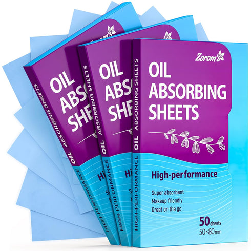 Premium Oil Absorbing Sheets for Face - 3 pack (150 sheets) - Makeup Friendly Oil Blotting Sheets for Face - Blotting Papers for Face with Oily Sk...