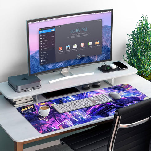 Anime city Gaming Mouse Pad LargeXL Desk Pad Computer Mouse Pad for Keyboard with Stitched Edges, Anti-Slip Base,Waterproof Mousepad,Big Mouse Pad...