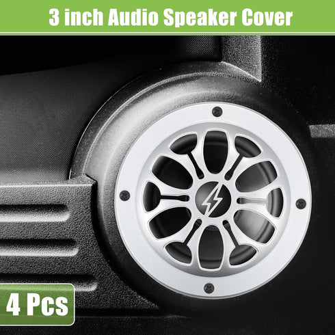 ACROPIX 3" Car Speaker Grills Cover Round 3 Inch Audio Speaker Subwoofer Guard Protector Case with Mounting Screws ABS Silver Tone - Pack of 4......