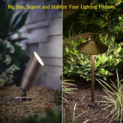 Ground Stake Spike for Outdoor Landscape Spot Pathway Solar Flood Light Replacement Light Stake Spike Part Holder,1/2" NPT Thread Compatible with ...