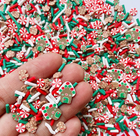 EHOPE Christmas Slices Fake Sprinkles Resin Sprinkles Fake Candy Sprinkles Clay Sprinkles Polymer Sprinkles Polymer Clay Slices for Nail Art DIY C...