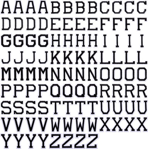 104 Pcs Iron on Letter Alphabet Fabric Patches with Ironed Adhesive Embroidered Decorate Repair A-Z Letter for Bulletin Board School T-Shirts, Jea...