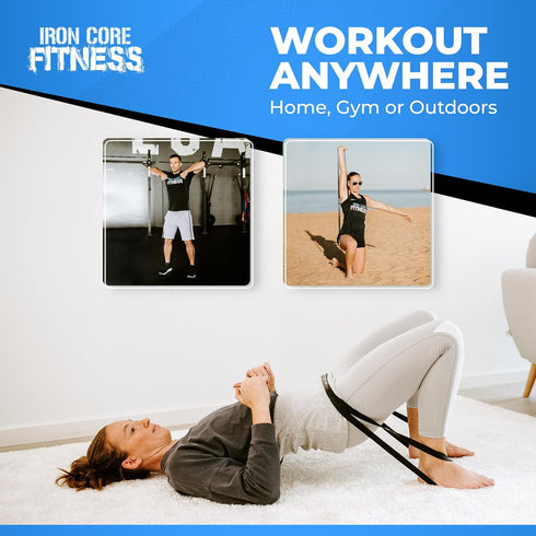 Pull Up Assistance Resistance Bands by Iron Core Fitness- Strength Power Flexibility Training at Home or Gym. Ebooks and Workout Chart Included....