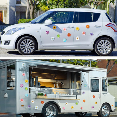 24 Pieces Flower Magnets Magnetic Flowers Seasonal Daisy Sunflower Magnet Decals Removable Colorful Magnets for Fridge Car......