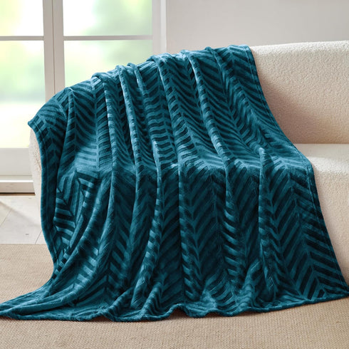 Whale Flotilla Flannel Fleece Throw Blanket for Couch Sofa Bed, Lightweight Breathable Soft Throws Plush Fluffy Chevron Design Decorative Blankets...
