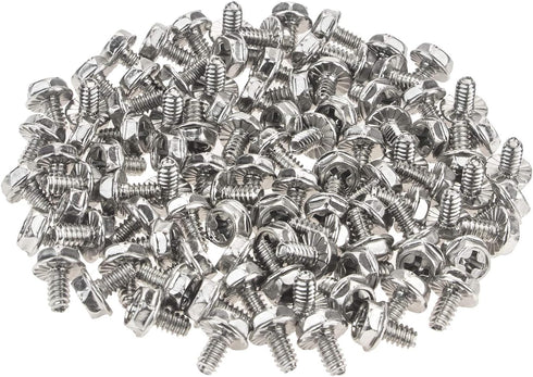 Toothed Hex 6/32 Screw 6# -32Computer PC Case Hard Drive Motherboard Mounting Screws, 100 PCS...