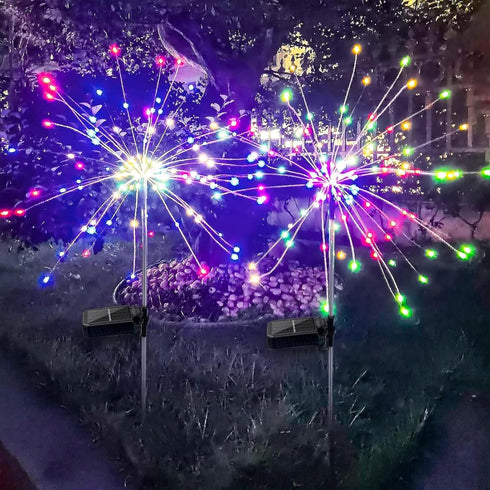 2 Pack Solar Firework Lights, 150 Led 8 Modes Solar Garden Lights for Outside, Water Proofing Led Sparkler Lights, Solar Outdoor Decorative Stake ...
