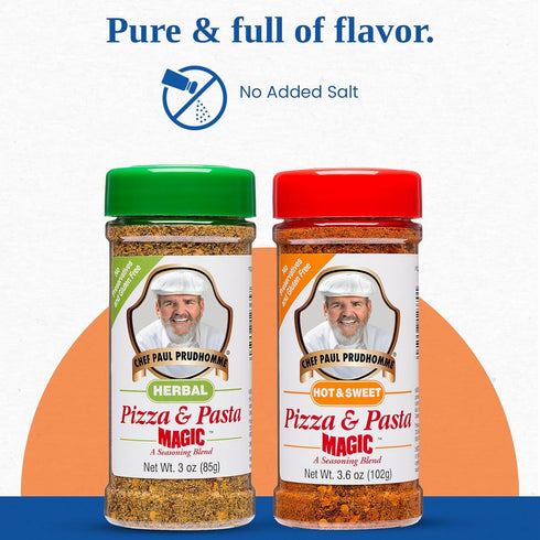 Chef Paul Magic Seasonings Blends Hot and Sweet Pizza and Pasta Magic | No Added Salt | Pizza Seasoning | Perfect for Pasta, Salad & Soups | Itali...