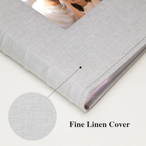 Vienrose Photo Album 4x6 300 Photos Linen Frame Cover with Memo Areas Photobook Large Capacity Slip-in Pictures Book for Wedding Baby Vacation, Li...