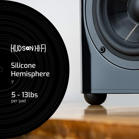 1" Platinum Silicone Speaker Isolation Pads, Non-Skid Isolation Feet with Adhesive, Speaker Isolation Feet for Record Player Isolation - Turntable...