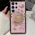 for Samsung Galaxy S24 Ultra Kickstand Case, Cute Luxury Glitter Bling Sparkly Diamond Butterfly with Ring Stand Floral TPU Bumper Shockproof Wome...
