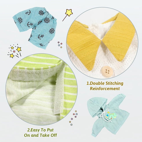 Baby Dolls Clothes Boy for 12 13 14 15 16 Inch Dolls, Doll Clothes 12-14-16 Inch Dolls, 4 Sets 15 inch Doll Outfit Accessories fit Doll Newborn Ba...