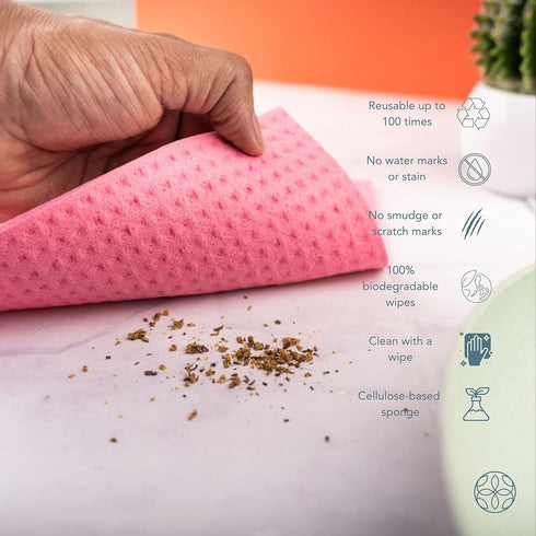 Irida Naturals Swedish DishCloths - Super Absorbent Biodegradable Sponge Wipes for Kitchen, Durable & Lint-Free, Reusable and Washable Cleaning Wi...
