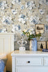 HAOKHOME 94030-2 Vintage Damask Wallpaper Peel and Stick Floral Removable Wall Paper Tan/Cream/Blue for Bedroom Contact Paper 17.7in x 9.8ft...