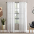 Clean Window Textured Slub Stripe Anti-Dust Allergy/Pet Friendly Sheer Curtain Panel, White, 52" W x 84" L (1 Panel)...