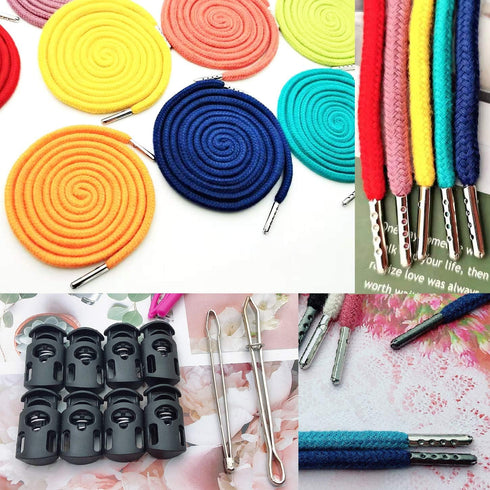 Luckkyme 30Pack Replacement Drawstrings Drawcords 3 Pieces Easy Drawstring Threader Replacement Tool with 8 Pieces Cord Locks...