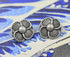 Bezelry 12 Pieces Blooming Flower Metal Shank Buttons. 21mm (13/16 inch) (Antique Silver)...