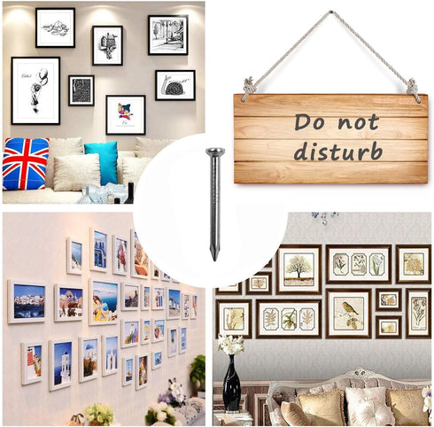 masonry Steel Nails (200 pcs), Galvanized Concrete Wall Nail for Hanging Pictures and Woodworking, Suit for Drywall and Pine (2.5CM)...