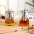 CNGLASS Glass Teapot with Infuser,24oz Clear Glass Tea Kettle with Removable Stainless Steel Strainer,Stovetop Safe Glass Teapot for Blooming and ...