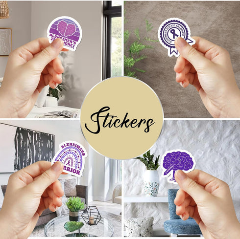 50 PCS Alzheimers Sticker Inspirational Vinyl Decals Waterproof Accessories Decorative Labels for Bicycle Laptop Bumper Truck Vehicle Bike Suitcas...