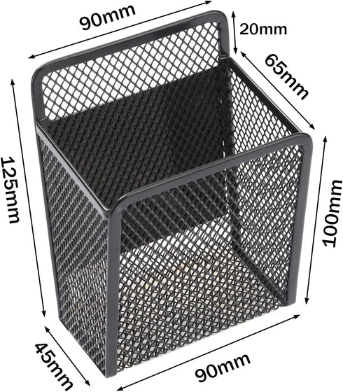 Magnetic Pencil Holder - Extra Strong Magnets Mesh Marker Holder Perfect for Whiteboard, Refrigerator and Locker Accessories (1 Baskets, Black)......