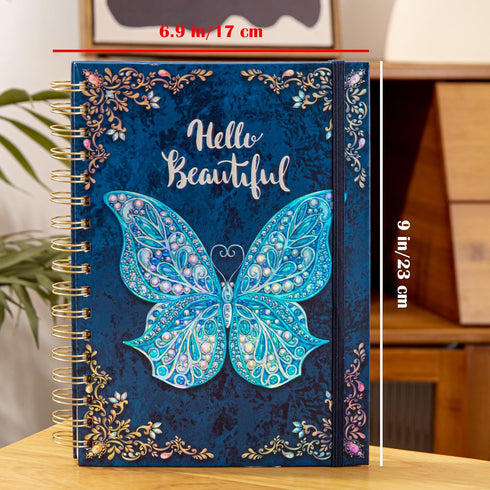 Spiral Notebook Journal-Journal for Women-College Ruled Journals for Writing-B5 3D Butterfly Embossed Hardcover Notebooks -192 Pages Lined Paper f...