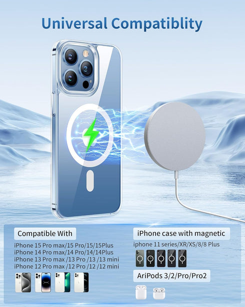 2 Pack 15W Fast Magnetic Wireless Charger iPhone Apple Charger for iPhone 15/14/13/12 Series Wireless Charging for AirPods 3/2/Pro 2/Pro Magnetic ...