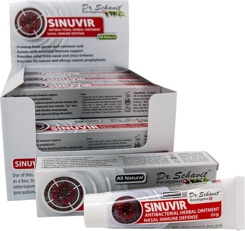 Eucalyptus+ SINUVIR - Herbal Nasal Ointment for Immune Defense. Natural Moisturizer Balm for Relief from Sore Dry Nose, Allergies, Cold Symptoms -...
