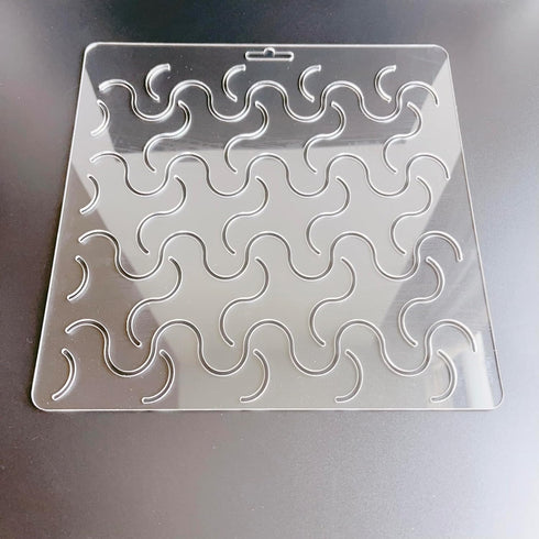 Acrylic Sashiko Stencil with Classic Wavy Line Pattern for Hand Quilting and Embroidery...