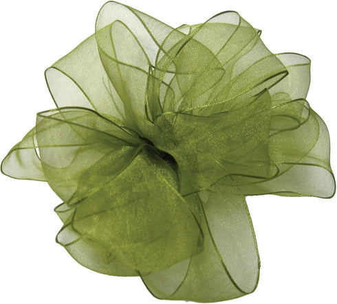 Offray Wired Edge Encore Sheer Craft Ribbon, 1-1/2-Inch Wide by 25-Yard Spool, Basil...