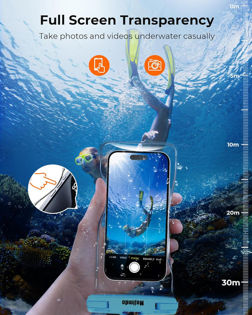 Waterproof Phone Pouch, IPX8 Waterproof Phone Case with Lanyard Protector for iPhone 15 14 13 12 11 Pro Max XR XS 8 7 Plus Samsung Galaxy, Cellpho...