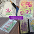 Flower Stencils for Painting on Wood - Reusable Wildflower Stencils for Painting on Walls - Rose, Cherry Blossom, Hydrangea, Lily, Sunflower Stenc...