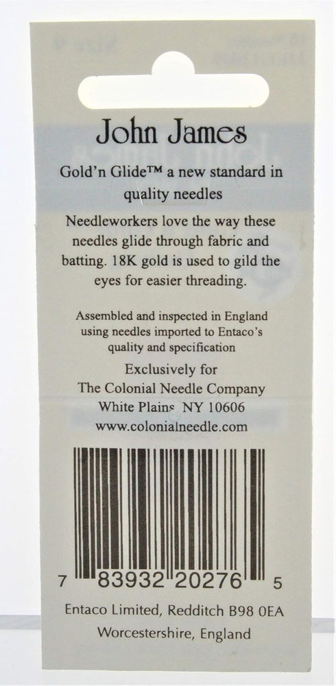 John James Gold'n Glide Quilting Needles-Size 9...