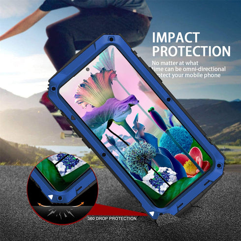 Samsung S23 Ultra Metal Bumper Silicone Case Samsung S23 Ultra Case with Stand Built-in Screen Protector Gorilla Glass Hybrid Military Shockproof ...