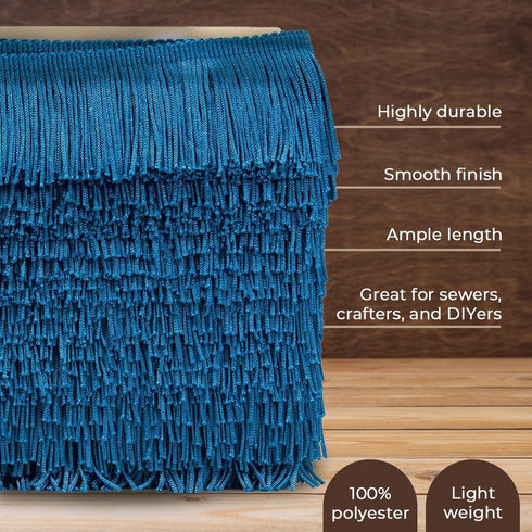 Trims By The Yard 2" Chainette Fringe Trim, Polyester-Made Decorative Fringe Trim, Versatile Fringes for Costumes, Uniforms, Home Decor, and Party...