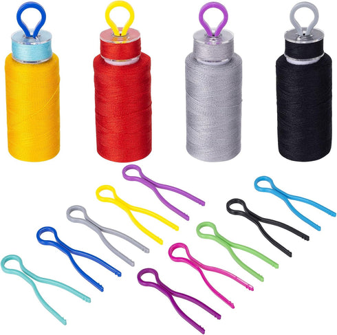 HINZIC 150pcs Plastic Bobbin Thread Holders, Thread Buddies Bobbin Clips, Thread Spools Clamps Organizing Pairing Matching Quilting Sewing Machine...