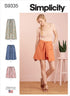 Simplicity Misses Skort and Pull-On Skirt Sewing Pattern Kit, Code S9335, Sizes 6-8-10-12-14, Multicolor...