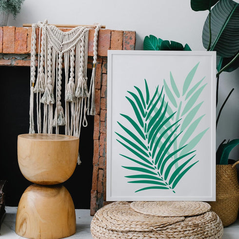 5 Pieces 12 x 16 Inch Large Leaf Stencils for Painting on Walls, Reusable Palm Leaf Stencils, Tropical Jungle Leaf Stencils Fern Leaf Stencils for...