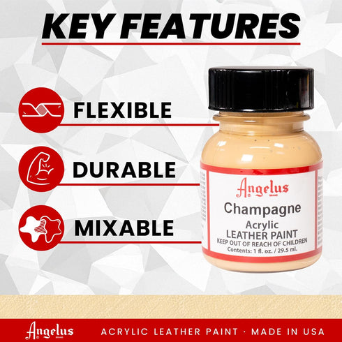 Angelus Acrylic Leather Paint, 1 oz, Champagne...