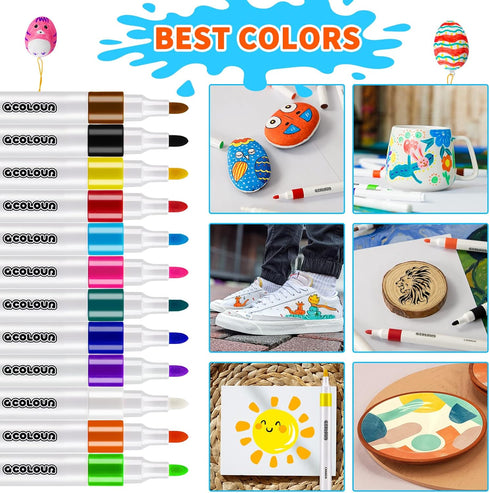 12 Colors Acrylic Paint Marker Pens for Rock Painting...