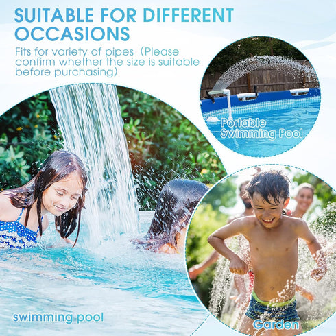 Pool Fountains for Above and Inground Pools Dual Spray Pool Waterfall Fountain Adjustable Waterfall Pool Sprinkler Fountain with Adapter Pool for ...
