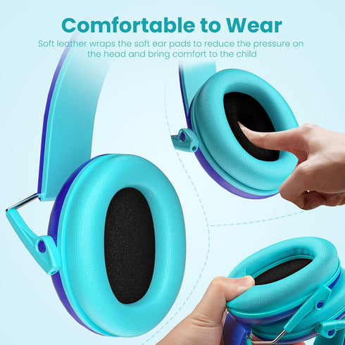 RIIKUNTEK Kids Ear Protection Safety Ear Muffs, Hearing Protectors Noise Cancelling for Children, Adjustable Noise Reduction Earmuffs for Sports E...