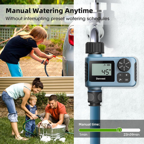 Hose Timer, Water Timer for Garden Hose Faucet, Sprinkler Timer Outdoor, Irrigation Timer with Rain Delay/Manual for Garden/Outdoor Hose, Yard, La...