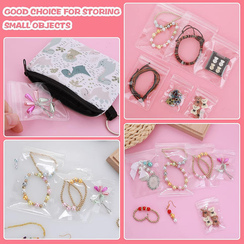 60 Pack Clear Plastic Jewelry Bags, Small Bags for Jewelry Anti Tarnish Jewelry Storage Bags Jewelry Pouches...